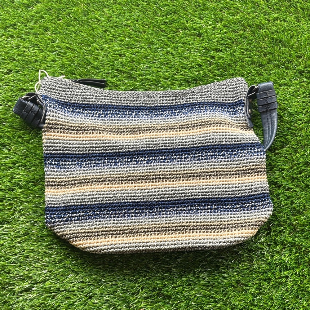 The Sak Navy and Beige Striped Shoulder Bag